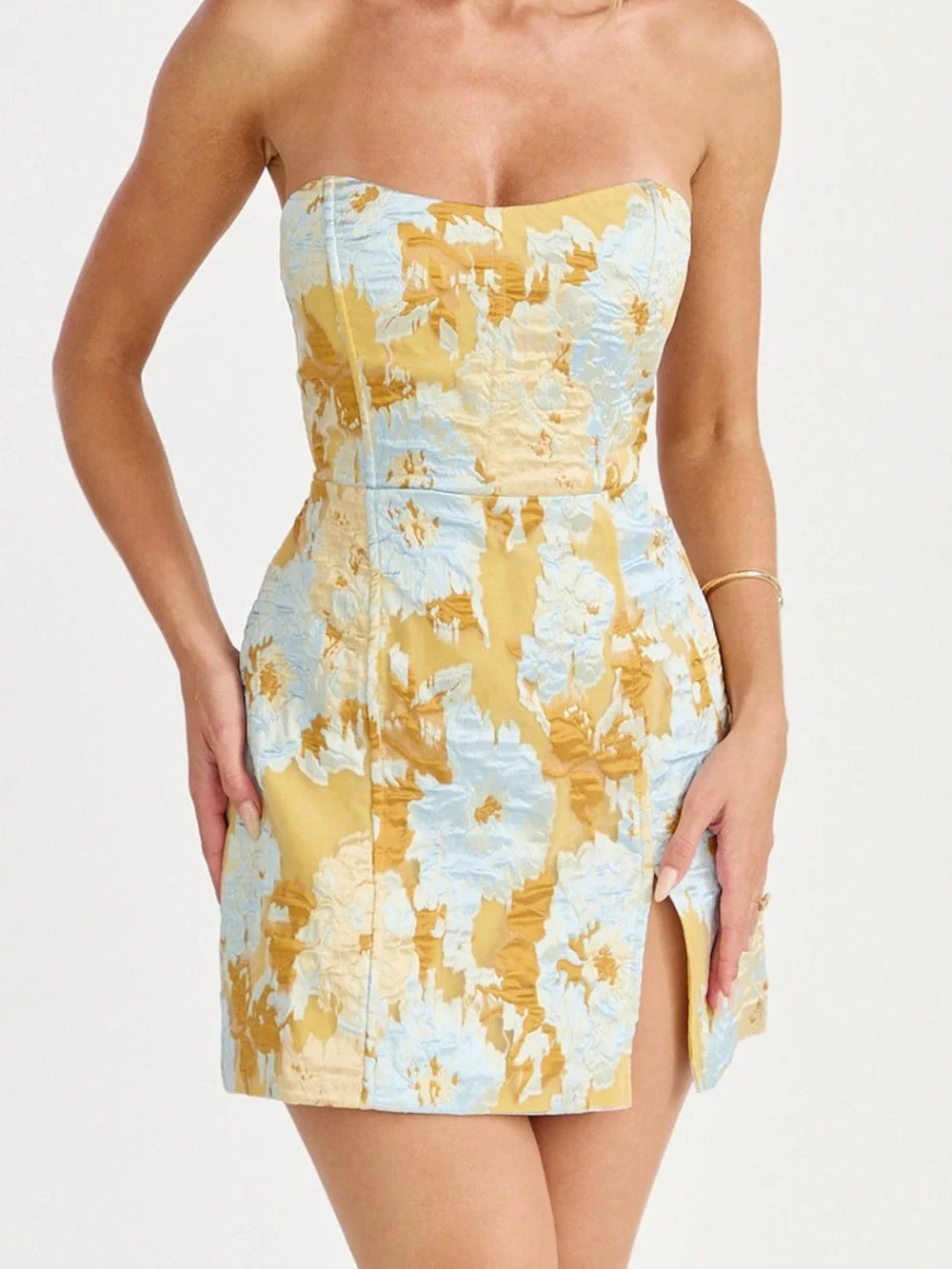 brailey mini dress - strapless dress in purple jacquard Showpo - Brailey Mini Dress